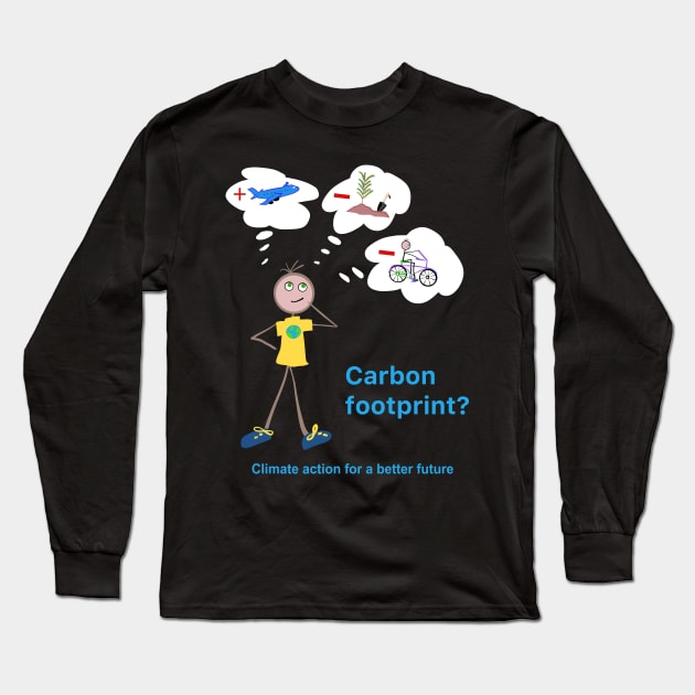 Carbon Footprint Long Sleeve T-Shirt by Climate Action T